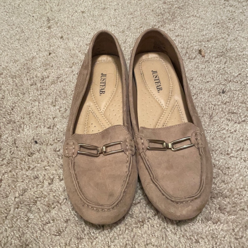 JustFab Tan work flats
